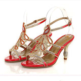 Fligmm The Summer Of 2024, The New Diamond Sandals For Women Wear Fashionable Open-Toed Crystal High-Heeled Shoes.