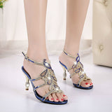 Fligmm The Summer Of 2024, The New Diamond Sandals For Women Wear Fashionable Open-Toed Crystal High-Heeled Shoes.