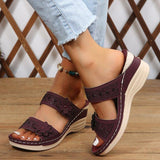 Fligmm New 2024 Flower Sandals, Women's Shoes, Car Line, Leisure Holiday, Beach Slope, Comfortable Size