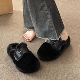 Fligmm Out Baotou Slippers Thick-Soled Wool Slippers Women Wear 2024 Autumn And Winter New Cotton Slippers Ins