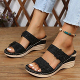 Fligmm New 2024 Flower Sandals, Women's Shoes, Car Line, Leisure Holiday, Beach Slope, Comfortable Size