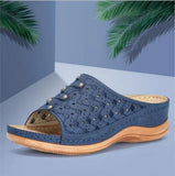 Fligmm New Wish New Summer Heels With Thick Soles And Large Size Carved Leisure Sandals Are In Stock.