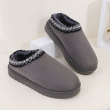 Fligmm Hot Autumn Winter New Slippers Women's Warm Cotton Slippers Lace Half Slippers Snow Boots