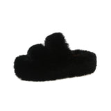 Fligmm Size Trendy Fashion Soft 7Cm Women Wearing Fur Slippers Flat Soles Drag The New Autumn Style Thicker