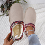 Fligmm Hot Autumn Winter New Slippers Women's Warm Cotton Slippers Lace Half Slippers Snow Boots