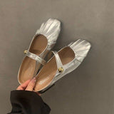 Fligmm Mary Jane Small Leather Shoes 2024 Summer New Pleated Baotou Semi-Slippers Single Shoes British Style Without Heels