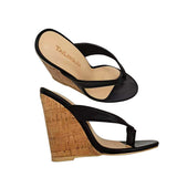 Fligmm Summer, The New Ladies' Large Size Sandals With Toe Slope And Cool Mop Wood Grain Bag With Round Head And High Heels