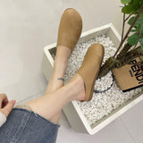 Fligmm Fashion Baotou Semi-Slippers Women Wear Flat Soles 2024 Spring / Summer Soft Leather Comfortable Round Head Muller Shoes