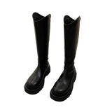 Fligmm Women With Long Boots 2024 New Boots Autumn And Winter Knight Boots Fat Mm Thick Legs Thick Soles But Knee-Length Women's Boots