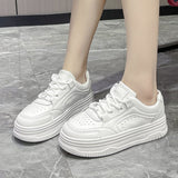 Fligmm White Shoes For Women In The Spring Of 2024, The New High-Board Shoes Are Full Of Ins Breathable Leisure Sports Shoes.