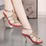 Fligmm The Summer Of 2024, The New Diamond Sandals For Women Wear Fashionable Open-Toed Crystal High-Heeled Shoes.