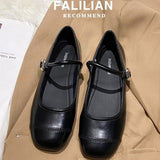 Fligmm Bright Face Single Shoes Women's 2024 Spring New Korean Flat-Bottomed Flat-Soled Pea Shoes Small Leather Shoes