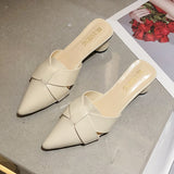 Fligmm Semi-Slippers Women Wear 2024 Summer Fashion Online Celebrity Thick-Heeled Lazy High-Heeled Shoes Ins Trend