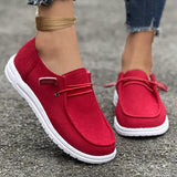 Fligmm 2024 New Large-Size Casual Single Shoes For Women With Flat Soles And Low-Top Love Shoes