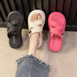 Fligmm Slippers For Women In The Summer Of 2024, The New Korean Version Of Small People With Thick Soles Are Tall And Comfortable Sandals.