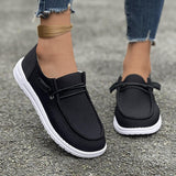 Fligmm 2024 New Large-Size Casual Single Shoes For Women With Flat Soles And Low-Top Love Shoes