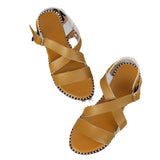 Fligmm New Large-Size Flat-Soled Sandals One-Word Buckle Fish Mouth Roman Shoes 46 Out Of Stock