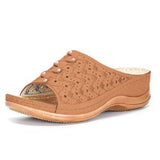 Fligmm New Wish New Summer Heels With Thick Soles And Large Size Carved Leisure Sandals Are In Stock.