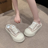 Fligmm Semi-Slippers Small White Shoes Children's New Korean Version Of Ins Female Students' Leisure Sports Board Shoes In Spring