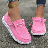 Fligmm 2024 New Large-Size Casual Single Shoes For Women With Flat Soles And Low-Top Love Shoes