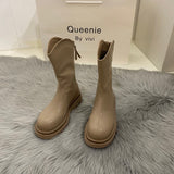 Fligmm Women With Long Boots 2024 New Boots Autumn And Winter Knight Boots Fat Mm Thick Legs Thick Soles But Knee-Length Women's Boots