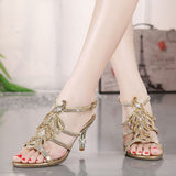 Fligmm The Summer Of 2024, The New Diamond Sandals For Women Wear Fashionable Open-Toed Crystal High-Heeled Shoes.