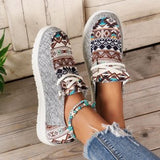 Fligmm Spring New Laced Canvas Loafers, Women's Shoes, Flat-Soled Casual Shoes, Ladies' Cloth Shoes, Mother's Shoes.