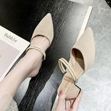 Fligmm Baotou, Thick Heels, Sandals, Semi-Slippers, Women's Summer 2024 New Style Cloth For Outer Wear.