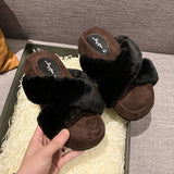 Fligmm Fur Slippers Women Wear 2024 New High-Grade Plush Slippers In Autumn