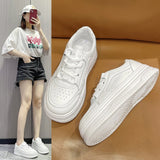 Fligmm White Shoes For Women In The Spring Of 2024, The New High-Board Shoes Are Full Of Ins Breathable Leisure Sports Shoes.