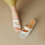 Fligmm Square Head Sandals And Slippers Women Wear Casual Thick Heels And Anti-Skid New High-Heeled Sandals In The Summer Of 2024