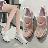 Fligmm New Large Size Women's Shoes With Thick Glitter, Solid Color Cover, Breathable Feet, Light And High Inside.