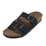 Fligmm New Cork Slippers Male And Female Suede Slippers Lovers Sandal Shoes Belt Buckle