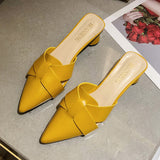 Fligmm Semi-Slippers Women Wear 2024 Summer Fashion Online Celebrity Thick-Heeled Lazy High-Heeled Shoes Ins Trend