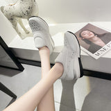 Fligmm New Large Size Women's Shoes With Thick Glitter, Solid Color Cover, Breathable Feet, Light And High Inside.