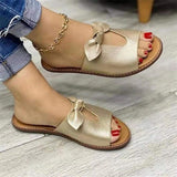 Fligmm Large Size Women's Shoes New Summer Bows, Empty Ladies Sandals, Slippers, Bows, Sandals, Girls.