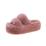 Fligmm Size Trendy Fashion Soft 7Cm Women Wearing Fur Slippers Flat Soles Drag The New Autumn Style Thicker