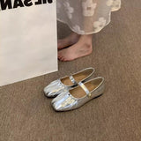 Fligmm Mary Jane Small Leather Shoes 2024 Summer New Pleated Baotou Semi-Slippers Single Shoes British Style Without Heels