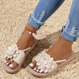 Fligmm Women's Shoes In Summer, New Flowers, Soft Soles, Large Size, Women's Beach Mop, Outdoor Mop.