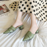 Fligmm Semi-Slippers Women Wear 2024 Summer Fashion Online Celebrity Thick-Heeled Lazy High-Heeled Shoes Ins Trend