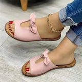 Fligmm Large Size Women's Shoes New Summer Bows, Empty Ladies Sandals, Slippers, Bows, Sandals, Girls.