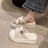 Fligmm Slippers For Women In The Summer Of 2024, The New Korean Version Of Small People With Thick Soles Are Tall And Comfortable Sandals.