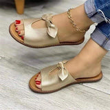 Fligmm Large Size Women's Shoes New Summer Bows, Empty Ladies Sandals, Slippers, Bows, Sandals, Girls.