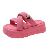 Fligmm Slippers For Women In The Summer Of 2024, The New Korean Version Of Small People With Thick Soles Are Tall And Comfortable Sandals.