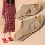 Fligmm Size Stitches, Slippers, Women's Shoes, Sandals, Sandals, Middle-Aged Mothers, Leisure Slippers, Women's Slippers.