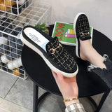 Fligmm Semi-Slippers For Women's 2024 New Round Head Shoes With Muller Single Shoes, Ladies' Fashionable And Casual Baotou Slippers