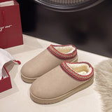 Fligmm Women's Shoes, Snow Boots, Women's Winter Fashion, Baotou Slippers, Muffin, Thick Soles, Warm Cotton Shoes.