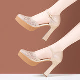 Fligmm Manlin Specialized In Body Shape And Gait Catwalk Super High Heel Practice Baotou Stage Performance Cheongsam Shoes Girl