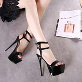 Fligmm Dancing Shoes Heels Ladies Large Heels Women 41-45 Sexy Waterproof Platform Stilettos Sandals