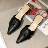 Fligmm Semi-Slippers Women Wear 2024 Summer Fashion Online Celebrity Thick-Heeled Lazy High-Heeled Shoes Ins Trend